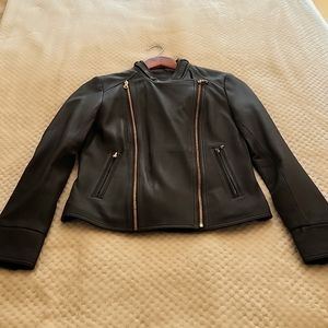NWT Ecru lambskin jacket